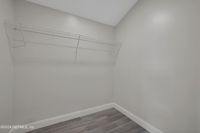 walk in closet featuring dark hardwood / wood-style floors