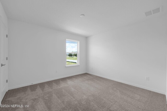 spare room featuring light colored carpet