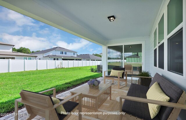 view of patio / terrace with an outdoor hangout area