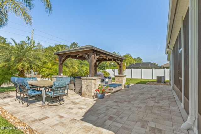 view of patio with a gazebo