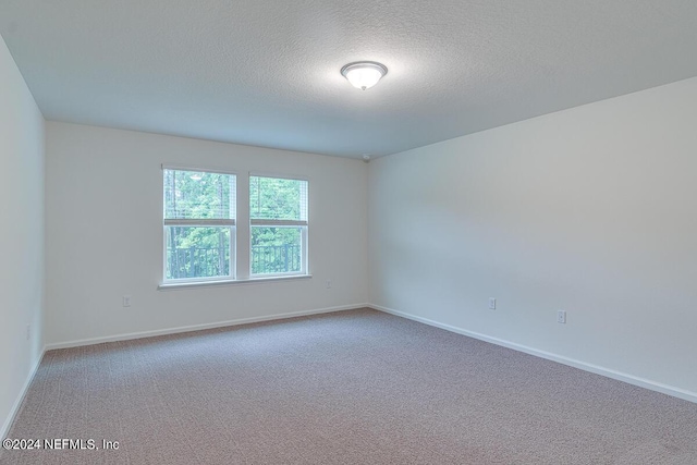 spare room with carpet and a textured ceiling