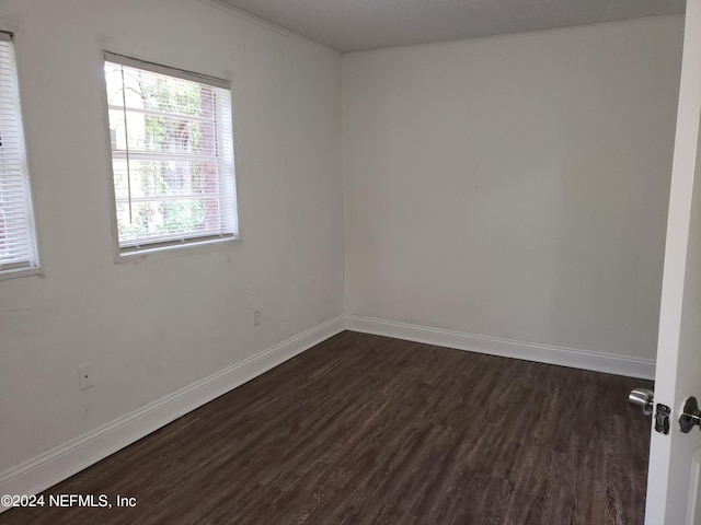 empty room featuring dark wood-type flooring