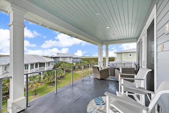 balcony featuring outdoor lounge area