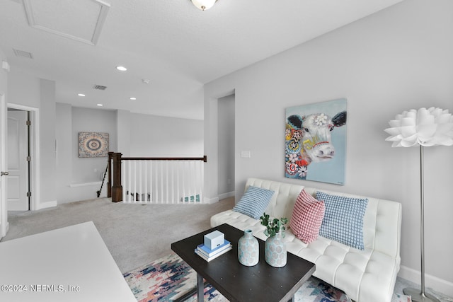 living room featuring carpet floors