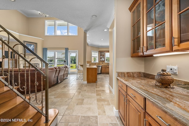 interior space featuring crown molding