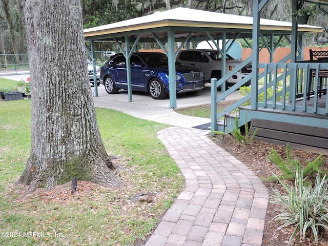 view of car parking with a carport