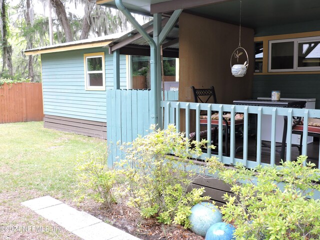 view of home's exterior featuring a lawn