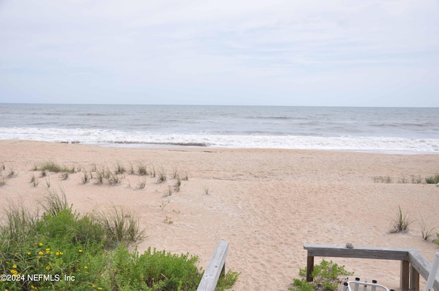 property view of water featuring a view of the beach