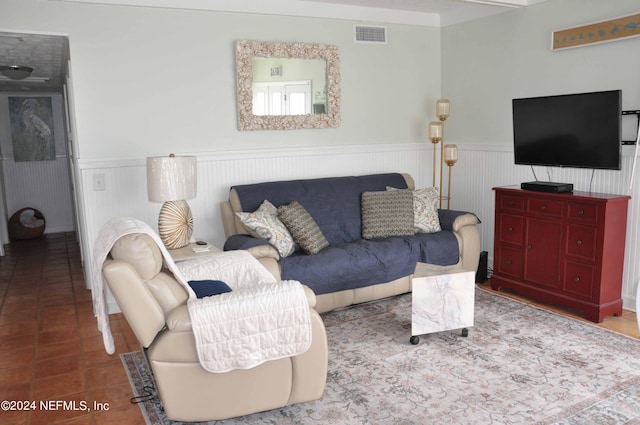 view of tiled living room