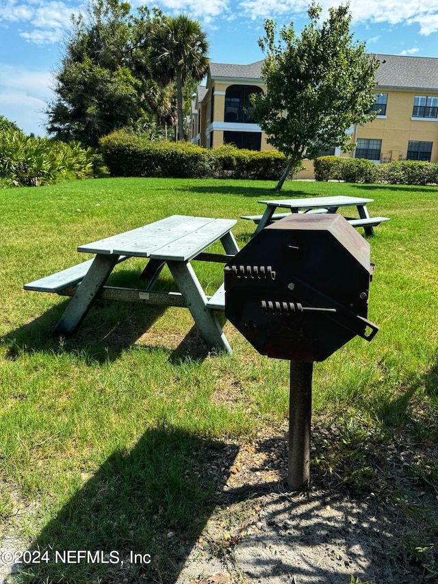 exterior space with a lawn