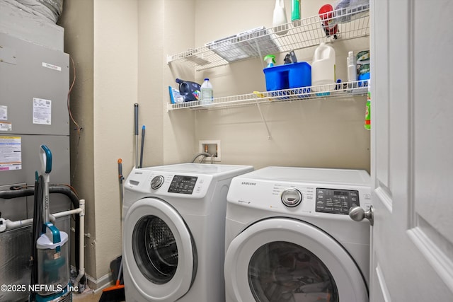 laundry area featuring washing machine and dryer