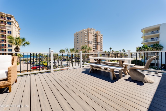 view of wooden deck