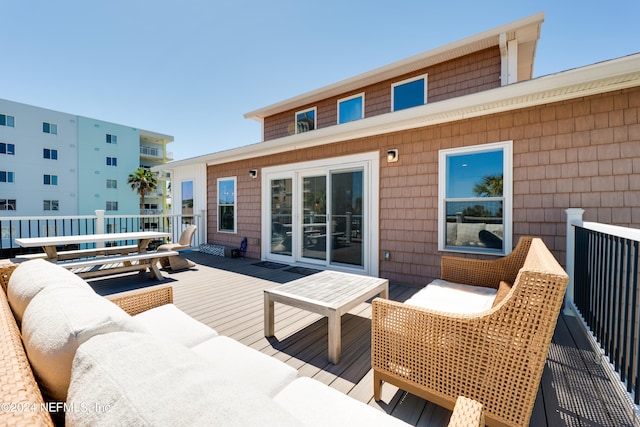 deck with an outdoor living space