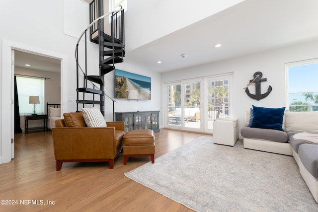 living room featuring hardwood / wood-style flooring