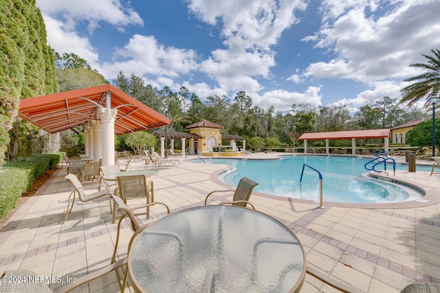 view of pool featuring a patio area