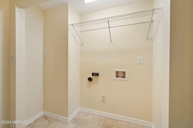 laundry area featuring washer hookup and hookup for an electric dryer