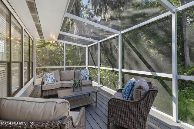 sunroom with plenty of natural light