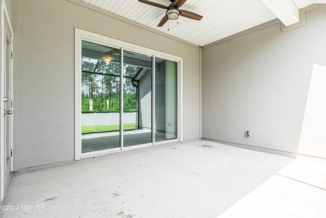 view of patio / terrace featuring ceiling fan