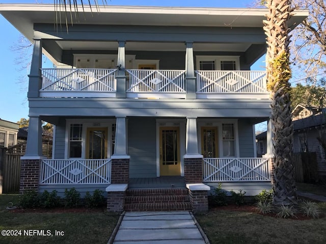 view of front facade featuring a porch