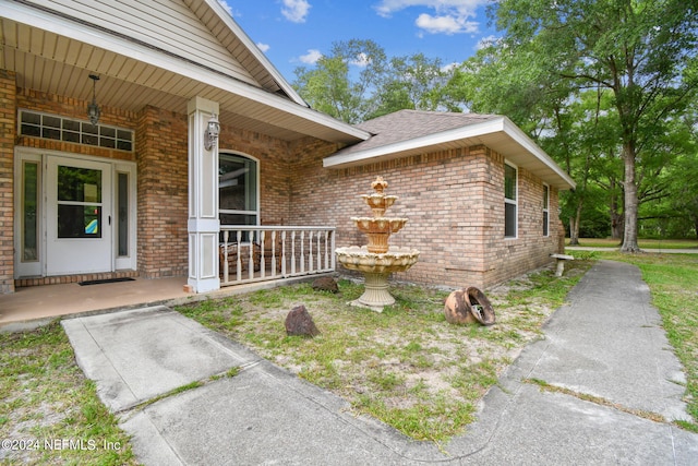 exterior space with a porch