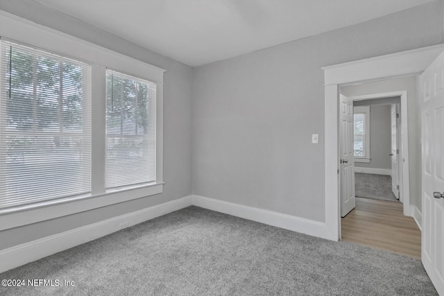 spare room featuring wood-type flooring