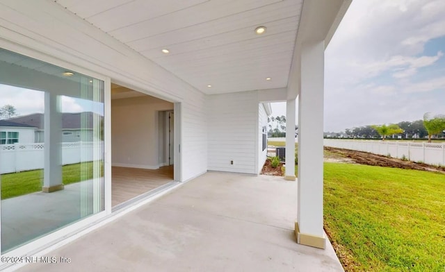 view of patio with central AC