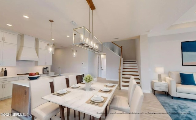 dining area featuring sink