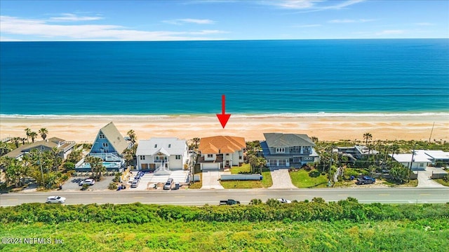 property view of water featuring a view of the beach