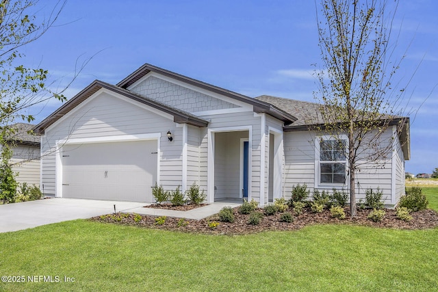 37426 Whisper Way, Hilliard, FL 32046 - ranch-style home with an attached garage, concrete driveway, and a front yard
