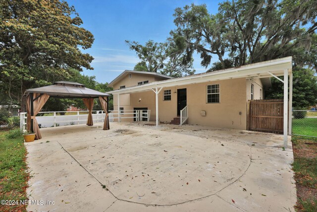 exterior space featuring a gazebo