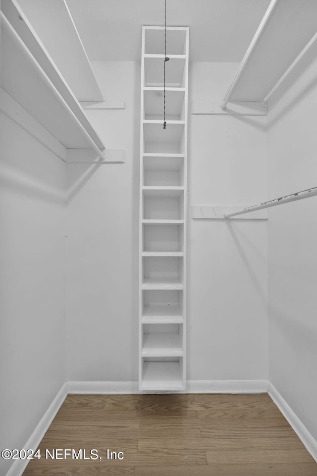 spacious closet featuring hardwood / wood-style floors