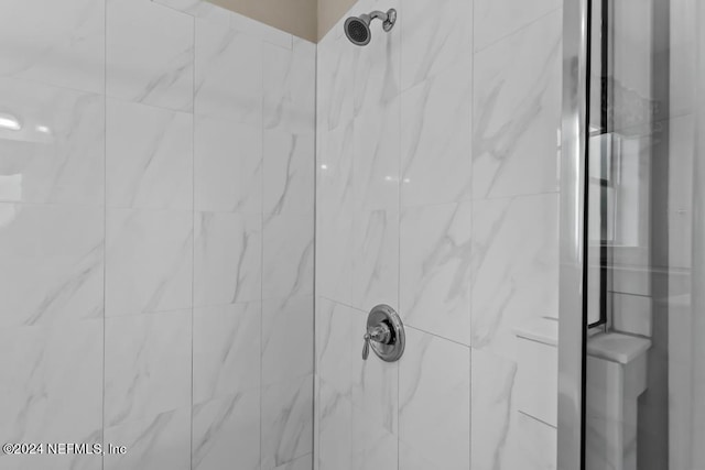 room details with a tile shower