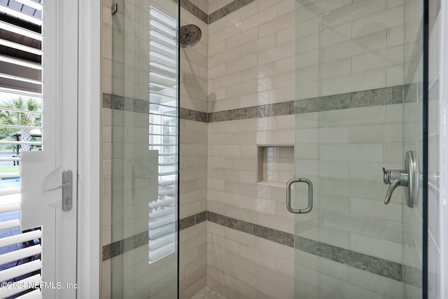 bathroom with walk in shower