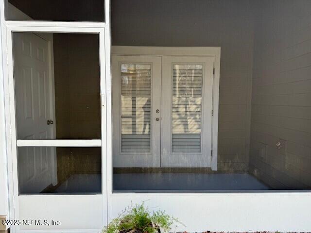 property entrance with french doors