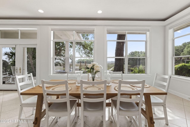 view of tiled dining space