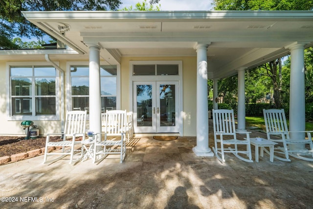 view of patio with french doors