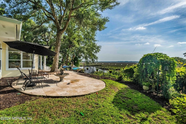 view of yard with a patio area