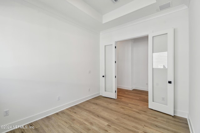 unfurnished bedroom featuring light hardwood / wood-style flooring