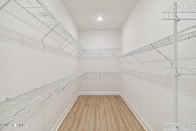 walk in closet featuring hardwood / wood-style flooring