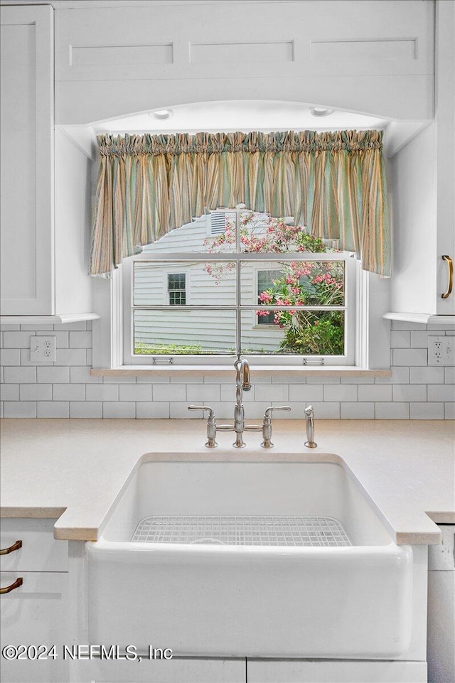 interior details with white cabinets