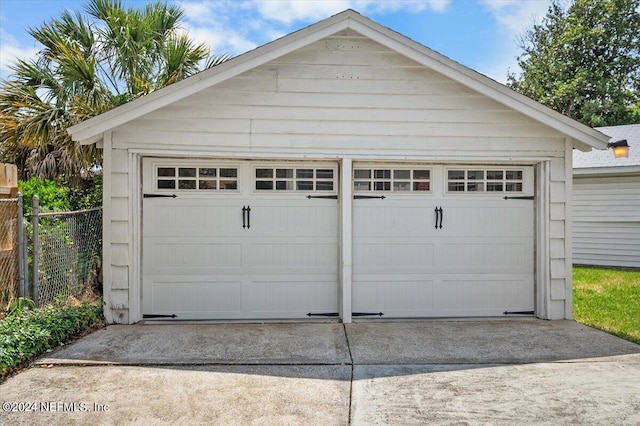 view of garage