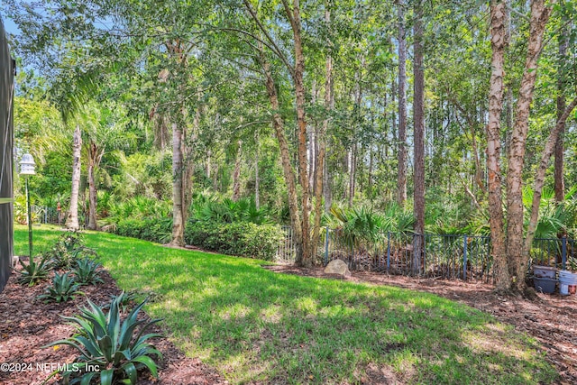 view of yard featuring fence