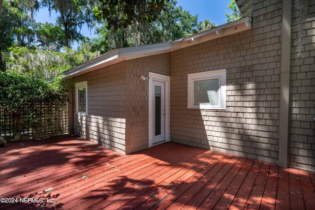 view of wooden deck