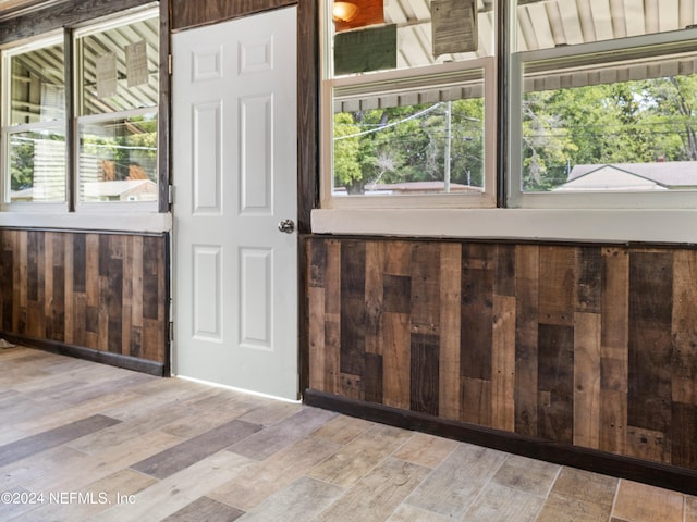 interior space with hardwood / wood-style floors