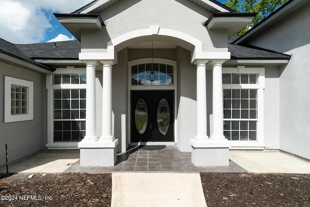 entrance to property with french doors