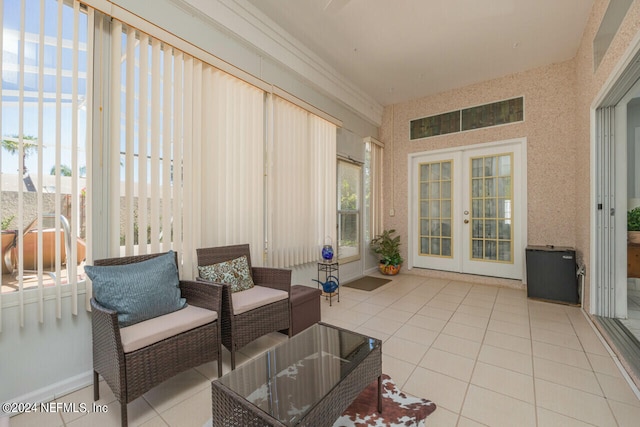 sunroom with french doors