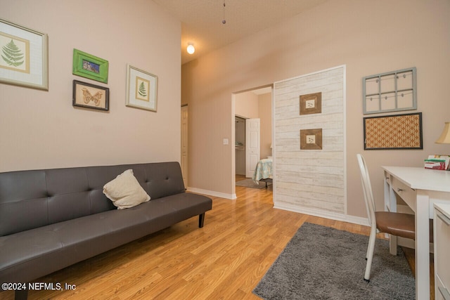 living room with light wood-type flooring