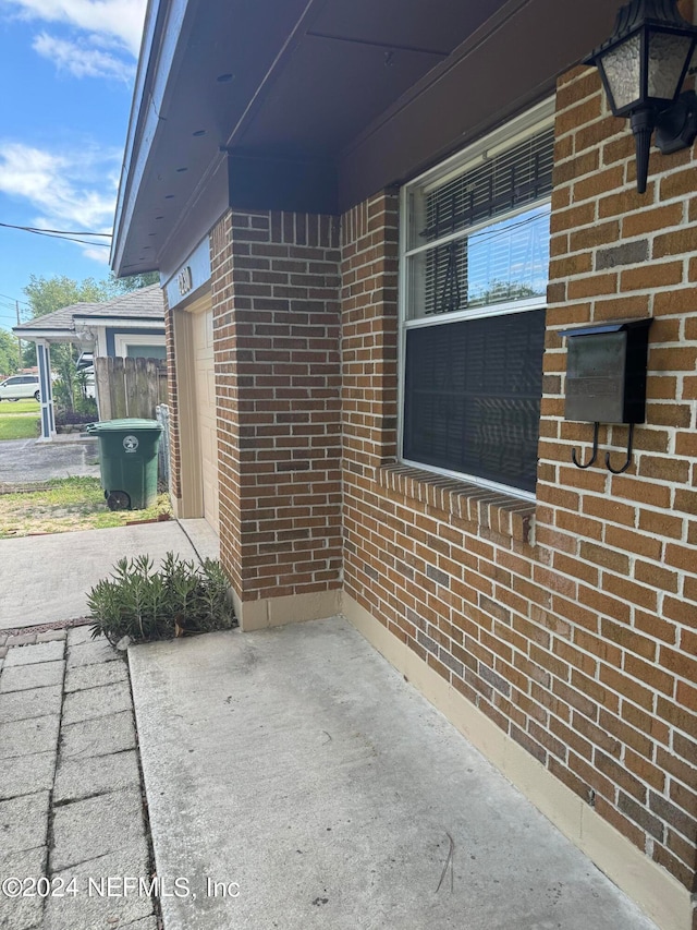 view of patio / terrace with a garage