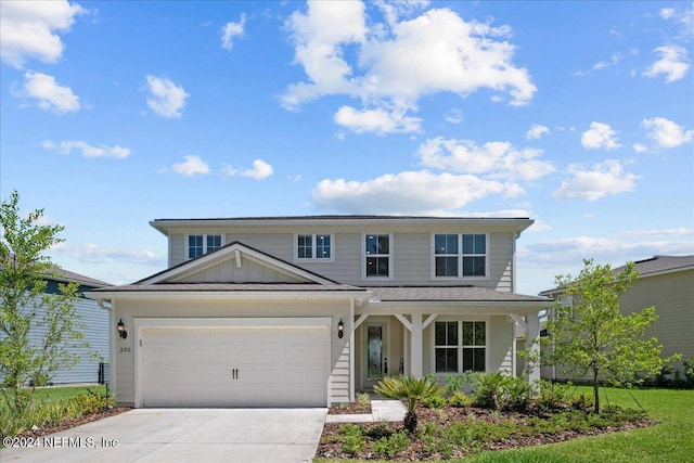 view of front property with a garage