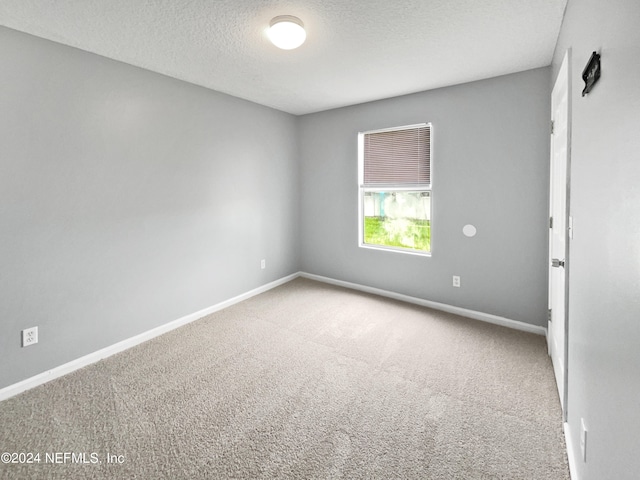 carpeted spare room featuring a textured ceiling